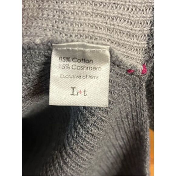 Label + Thread Cashmere Blend Sweater Medium  Knit V-Neck Gray Two Tone (1932) - Picture 4 of 5